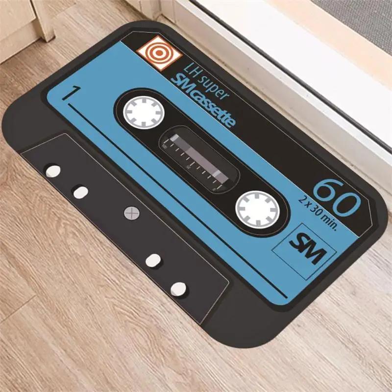 3D Cassette Music Tape Door Mat Home Carpet Non-slip Retro  Bathroom Toilet Kitchen Floor Mats Living Room Entrance Decor Rugs