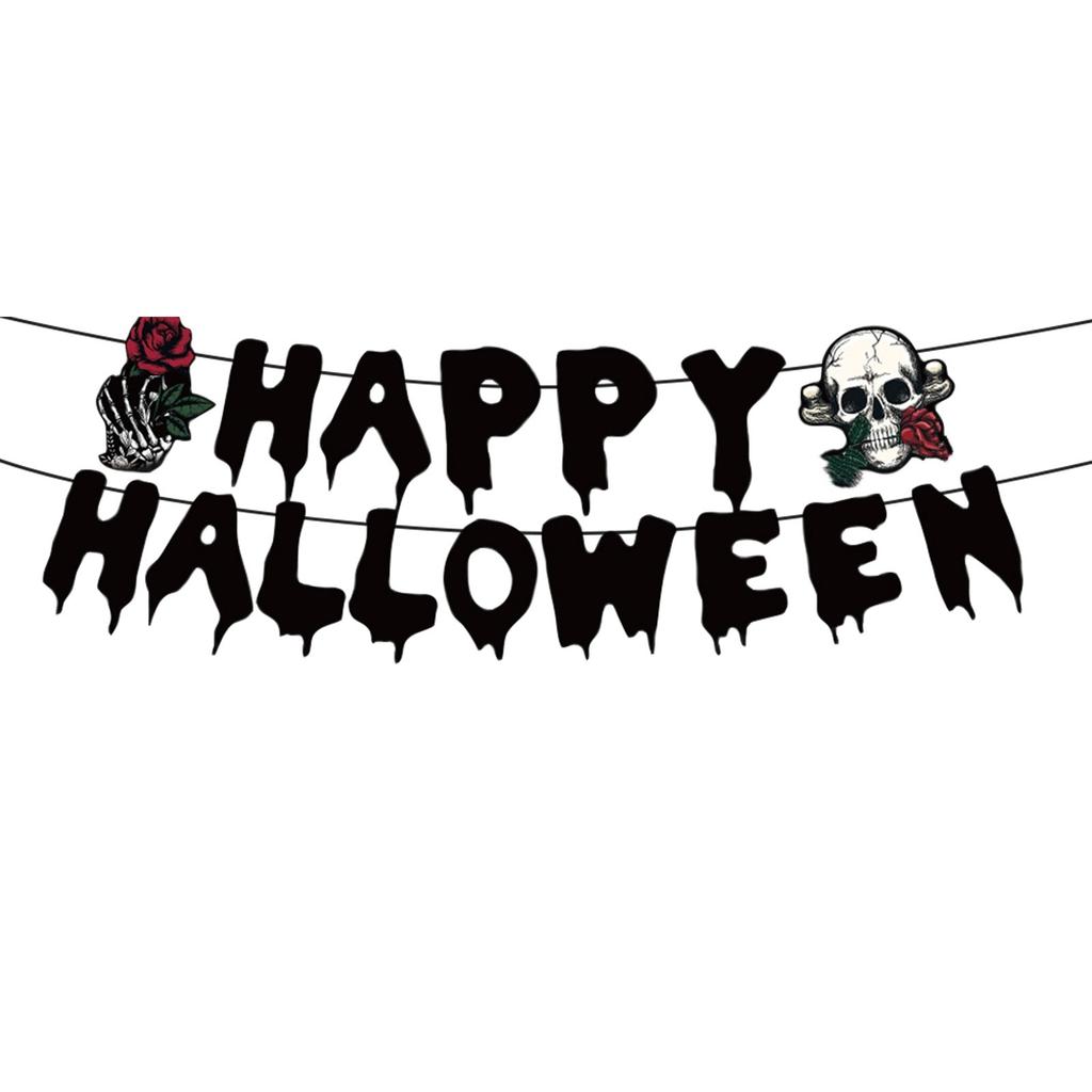 Хэллоуин Черный Скелет Роза Украшения Одноразовые Принадлежности Посуда Украшения для Вечеринки на Хэллоуин