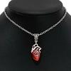 Fashion Anatomical Red Heart Pendant Necklace for Women Red Heart Necklace Gothic Jewelry Party Gifts