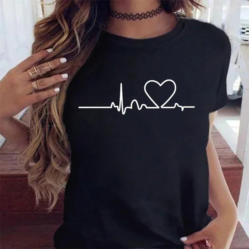 Wom Tshirt Graphic Short Sleeve Clothing Top Loose Casual Soft Comfortable Breathable Outdoor Sports