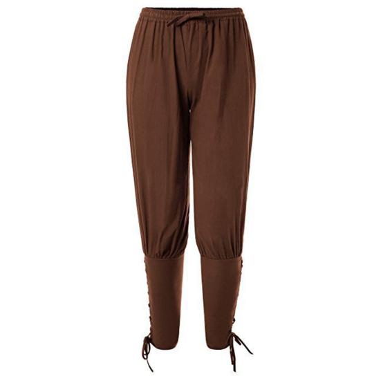 Мужские брюки винтажные пиратские брюки мужские косплей викингов с эластичной резинкой на талии Ренессанс средневековые готические укороченные брюки пиратский костюм брюки мужская одежда