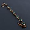 Emerald Gemstone Handmade Copper Wire Wrap Jewelry Adjustable Bracelet For Her
