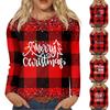 Women's Christmas Tops Christmas Long Sleeve Shirts Women's Christmas Printed Long Sleeve Tops Regular Casual Tops