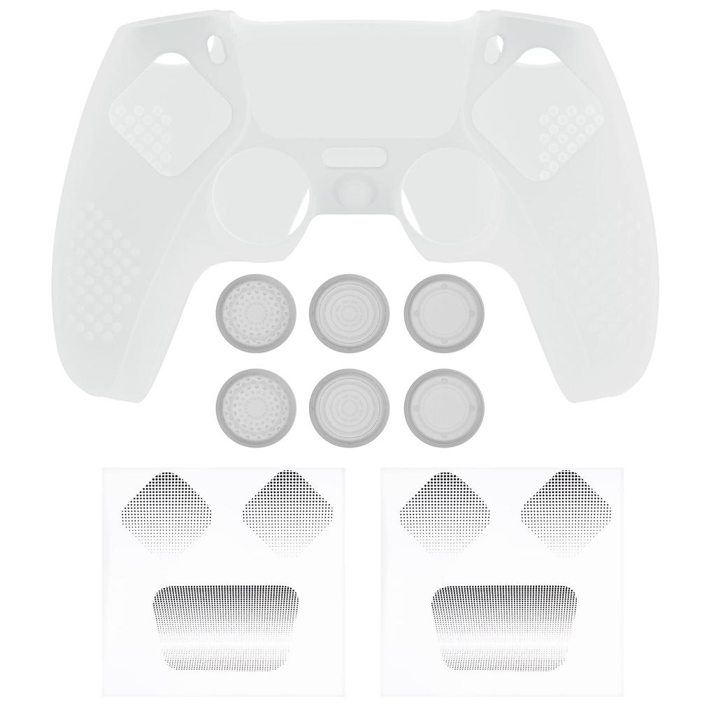 Защитный чехол для PlayVital ps5, улучшенный силиконовый чехол, совместимый с зарядкой, 6 накладок на большой палец и 2 наклейки, 3D-клемма и ударопрочный контроллер