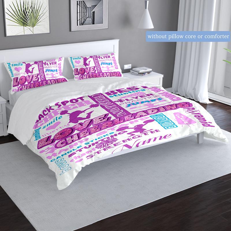 Cheerleader Customize Your Name Duvet Cover Softbedding Set For Bedroom Guest Room And Dorm Decoration Threepiece Set Includes 1 Duvet Cover 2