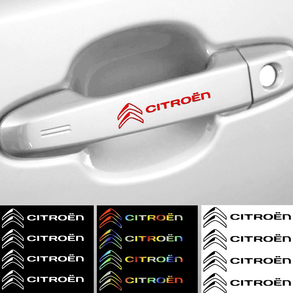 MGHK6 Car Logo Window Wiper Sticker Body Door Handle Decoration Decal Accessories For Citroen C1 C2 C3 C4 Picasso C4L C6 C8 C-ELYSEE