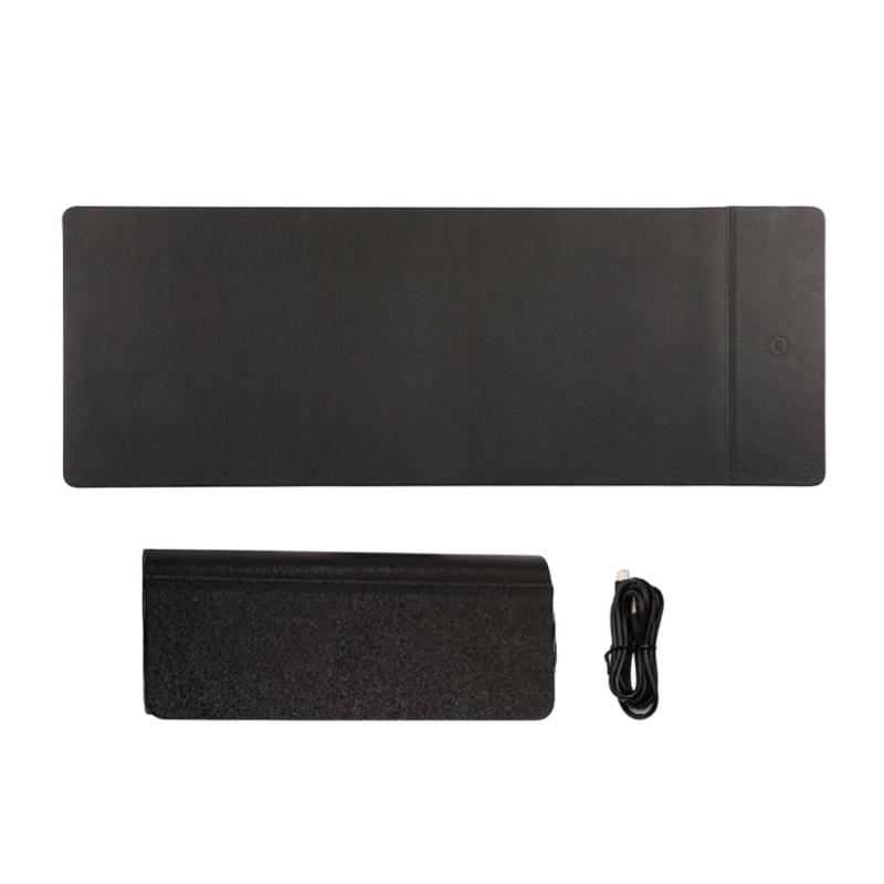 Oversized Leather Like Desk Mats With 15W Charging Station Builts In For Seamless Computer Accessory Integration
