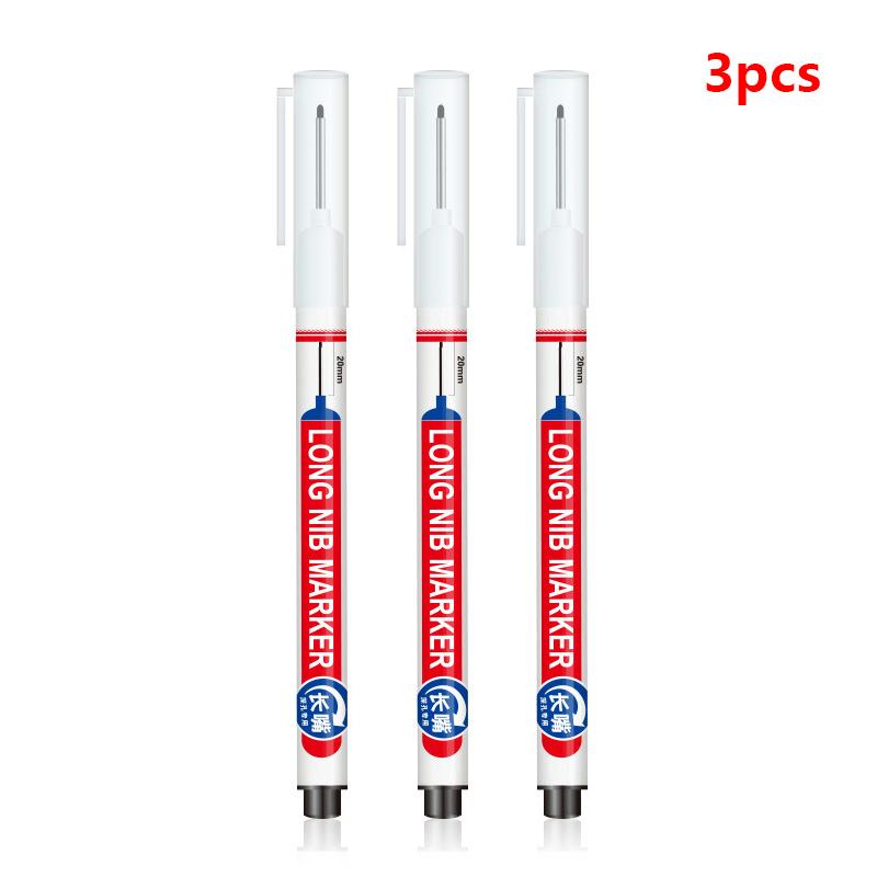 3 шт. Многоцелевой водонепроницаемый маркер с длинной головкой 20 мм, для строительства, деревообработки, глубоких отверстий, маркер для краски