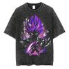 Dragon Ball Super Гоку Блэк Супер Сайян Розе Винтажная Стиранная Оверсайз Футболка | Унисекс Аниме Стритвир Футболка