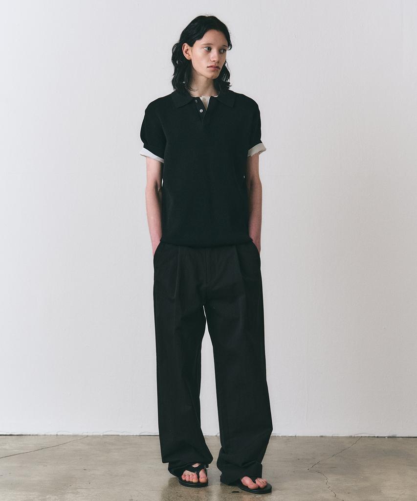 EZIO One-Tuck Chino Wide Pants_Black