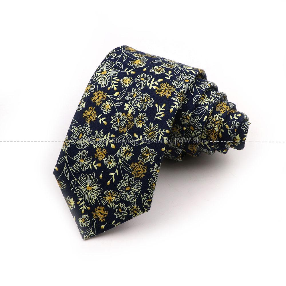 Новый шик, галстук с цветочным принтом, галстук из 100% хлопка, для мужчин, светлый цвет, повседневный узкий галстук, свадебная вечеринка