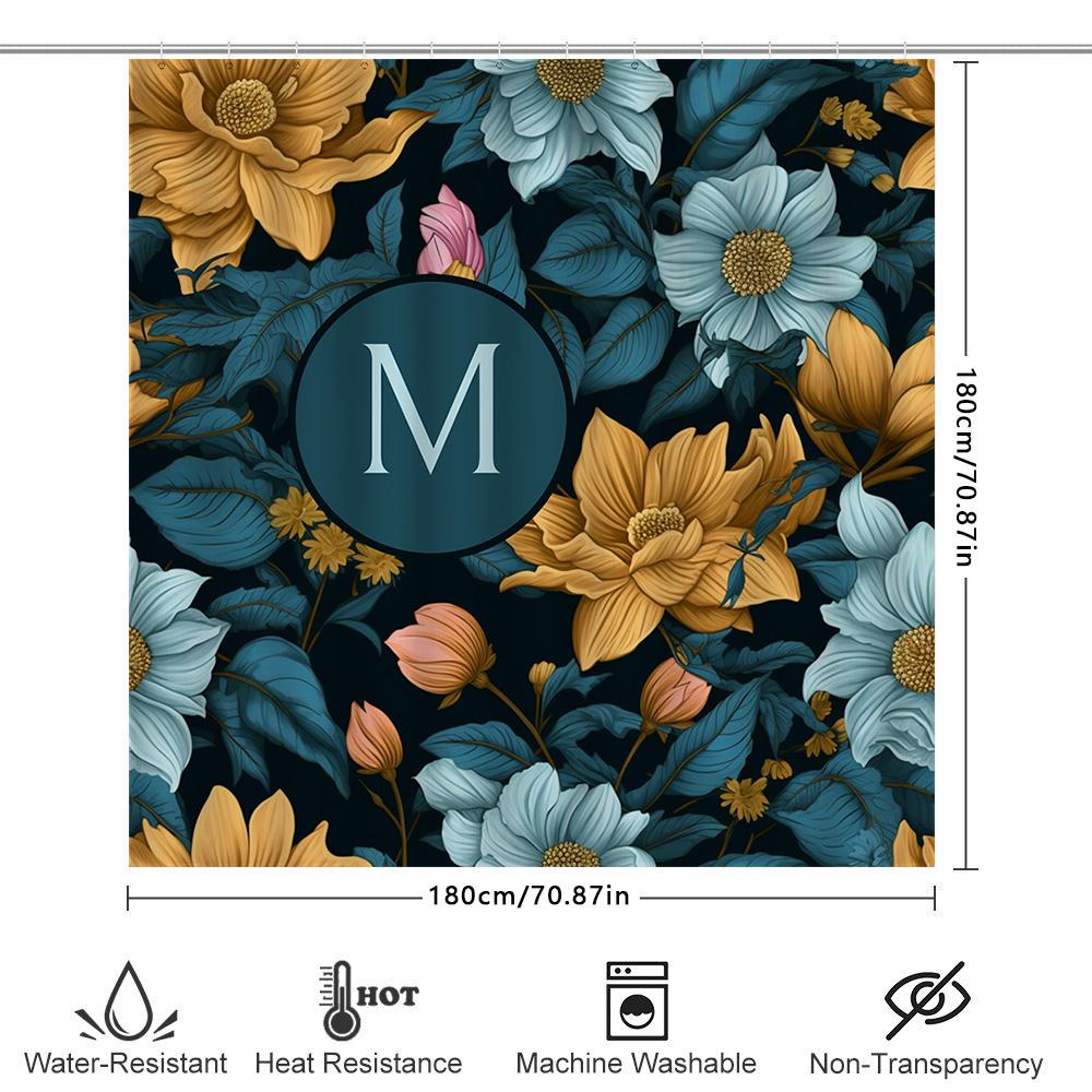 Modern Bathroom Decor: Elegant Gold White Shower Curtain with Geometric Pattern for Bathrooms Perfect Gift Idea