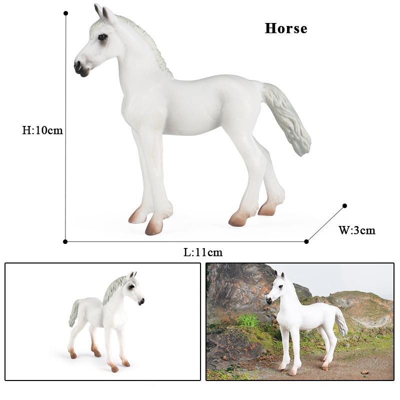 Oenux Луговой Дикий Конь Домашнее Животное Маленькая Модель Лошади Фигурки Экшн ПВХ Домашнее Украшение Коллекция Фигурок Игрушка Подарок для Ребенка