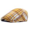 Autumn Winter Plaid Beret Men's Wool Warm Forward Cap British Peaked Cap Newsboy Cap