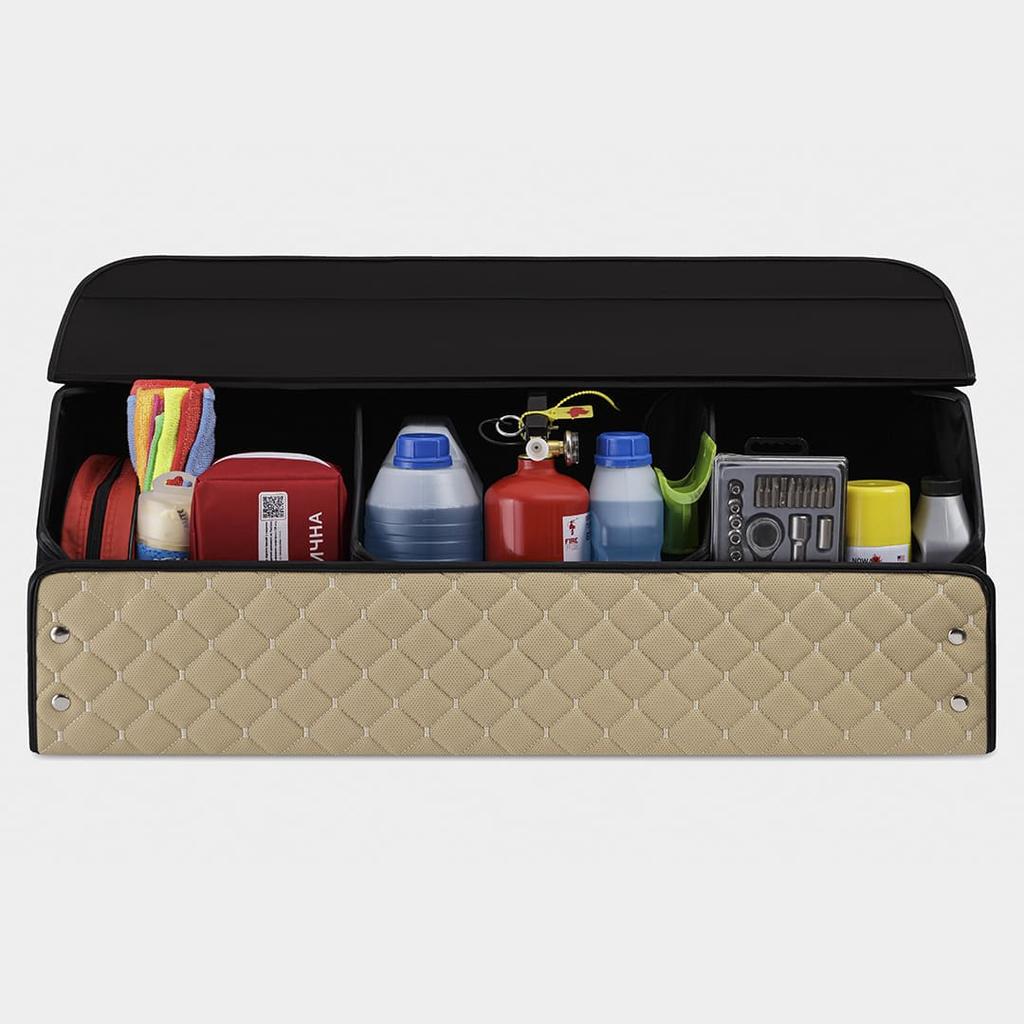 Органайзер в багажник автомобиля премиум-класса, бежевый, с системой магнитной фиксации, 5 размеров, сумка для хранения в багажнике