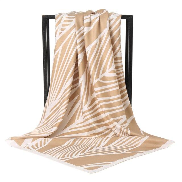 2021 Design Brand Women Square Silk Scarf Chain Print Head Scarfs Female Satin Hijab Scarves Shawl Wrap Lady Headband Foulard