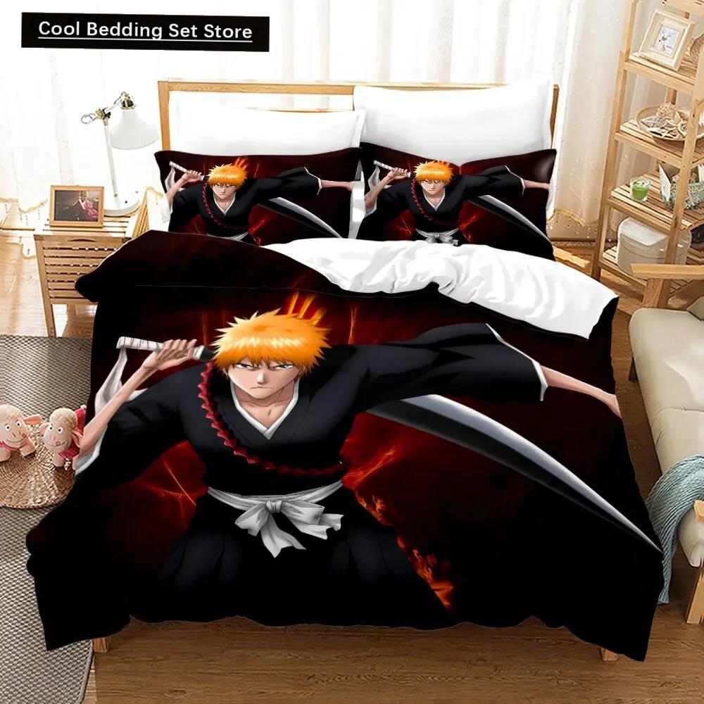 3D аниме Bleach Kurosaki Ichigo пододеяльник наволочка комплект постельного белья двуспальный твин полный двуспальный двуспальный двуспальный комплект постельного белья для взрослых и детей пододеяльник