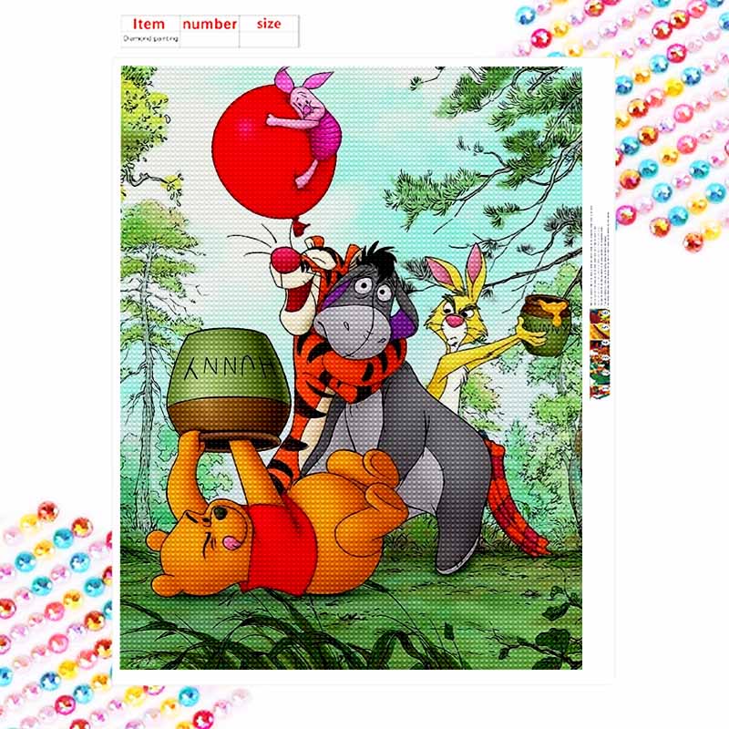 Disney 5D Diamond Painting Set DIY Winnie the Pooh Diamond Art Decorative Painting Home Decor