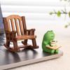 Frog Drinking Coffee Ornament Creative Funny Frog Reading Sculpture Miniature Frog Read Book Figurines for Shelf Desk Decoration