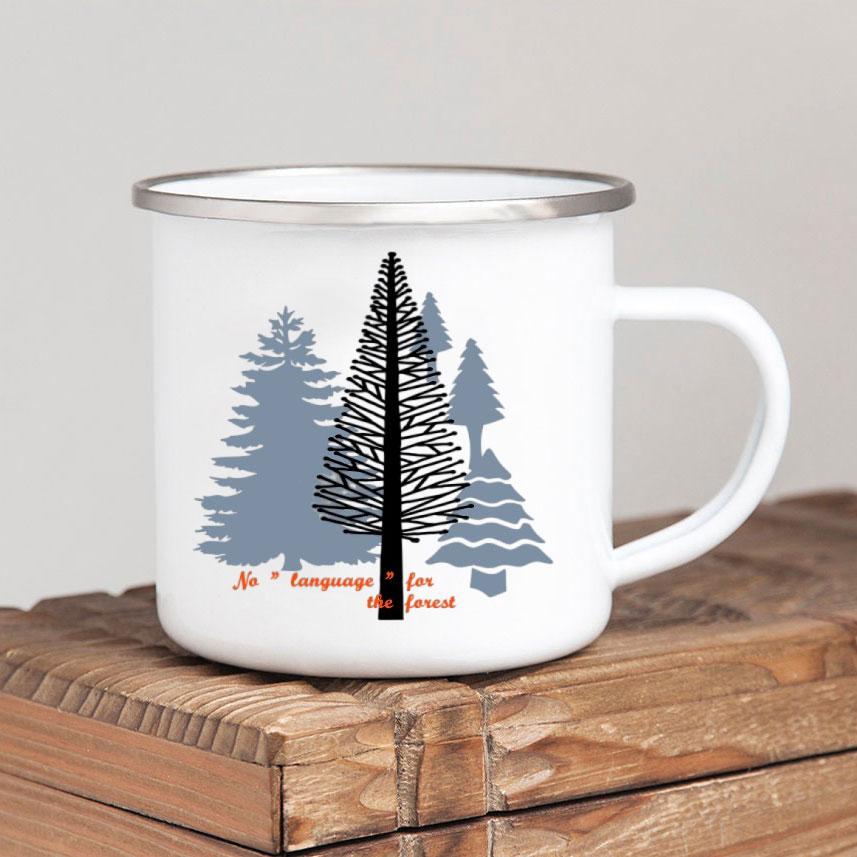 Эмалированная кружка для кофе Forest Camp Adventure Together Camping Cup Идея подарка для Camper Campfire Кружки для походов на открытом воздухе Фестиваль путешествий