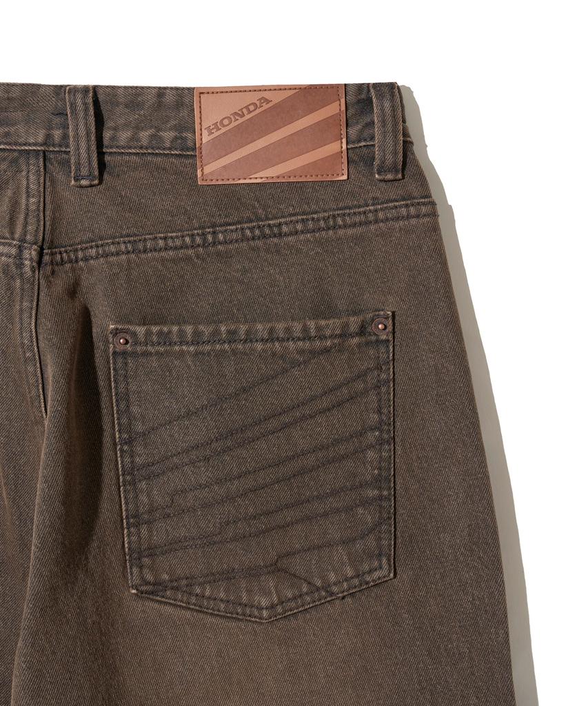 PHYPS MOTORCYCLE Wing Logo Denim Pants Brown