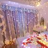 128LED Lover Heart Curtain Lights Party Wedding Открытый Сад Декор Лампа