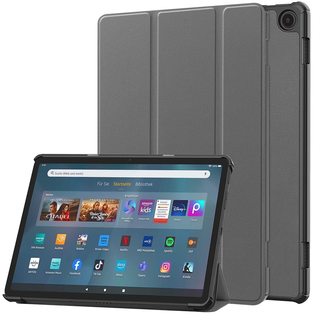 Магнитный планшет для Amazon Fire Max 11 дюймов с картинами, поворотная флип-кожаная подставка, тройной складной тонкий однотонный твердый чехол