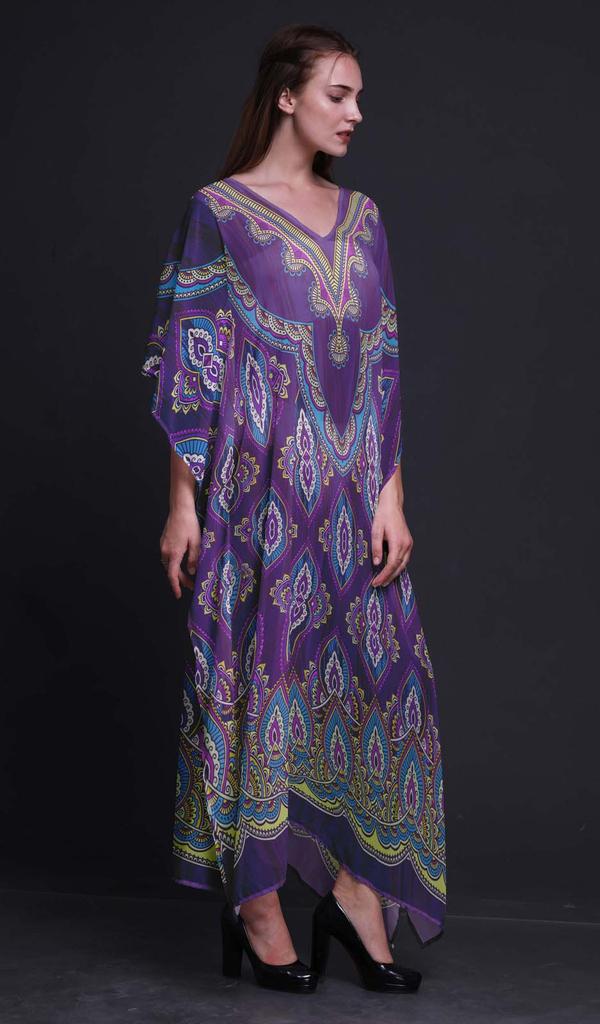 Phagun Цветочный этнический женский кафтан праздничная домашняя одежда макси платье пляж