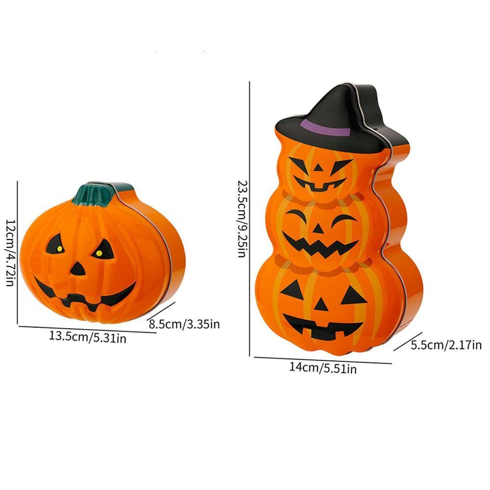 Decorative Halloween Pumpkin Face Tinplate Box Cartoon Pumpkin Face Cookie Box Party Supply