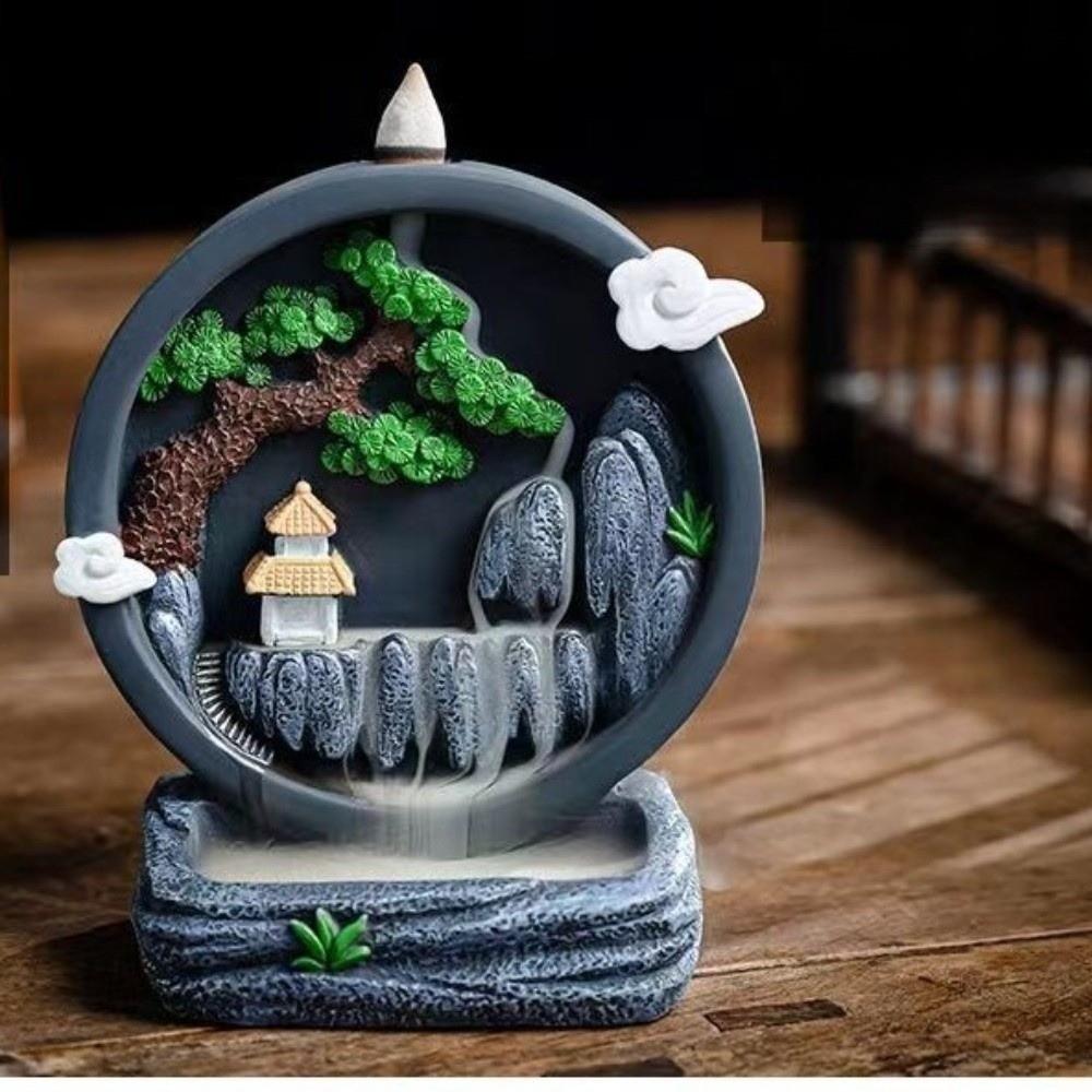 River Waterfall Backflow Incense Burner Resin Waterfall Incense Burner Aromatherapy Ornament