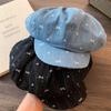 Japanese Octagonal Cap Cloud Newsboy Cap Trendy Retro Bow Beret  Girls