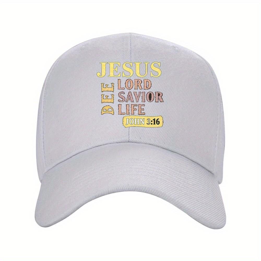Jesus Lord Savior Life Bible Verse Baseball Cap Adjustable Polyester Outdoor Travel Cap