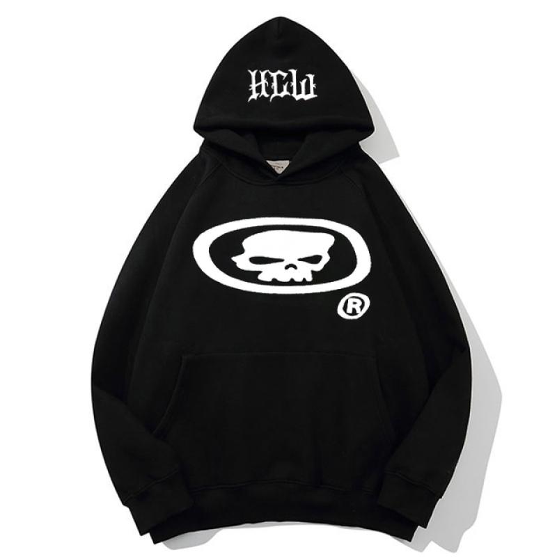 Мужские толстовки с капюшоном из хлопка с черепами, готические топы с длинными рукавами в стиле хип-хоп, толстые корейские уличные пуловеры, эстетичная одежда Y2k