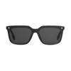 Striped Logo Lettering Acetate Irregular Sunglasses Men's Black