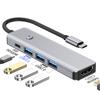 Адаптер-хаб с интерфейсами 5 в 1 TYPE-C+USB3.0*1+USB2.0*2+HDMI+PD100W для iPad
