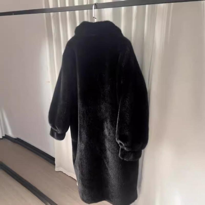Осенне-зимнее пальто из искусственного меха, длинное плюшевое, новое, из искусственного меха, женская одежда