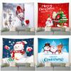 Santa Claus Snowman Christmas Tree Tapestry Christmas Wall Hanging Living Room Bedroom Wall Background Cloth
