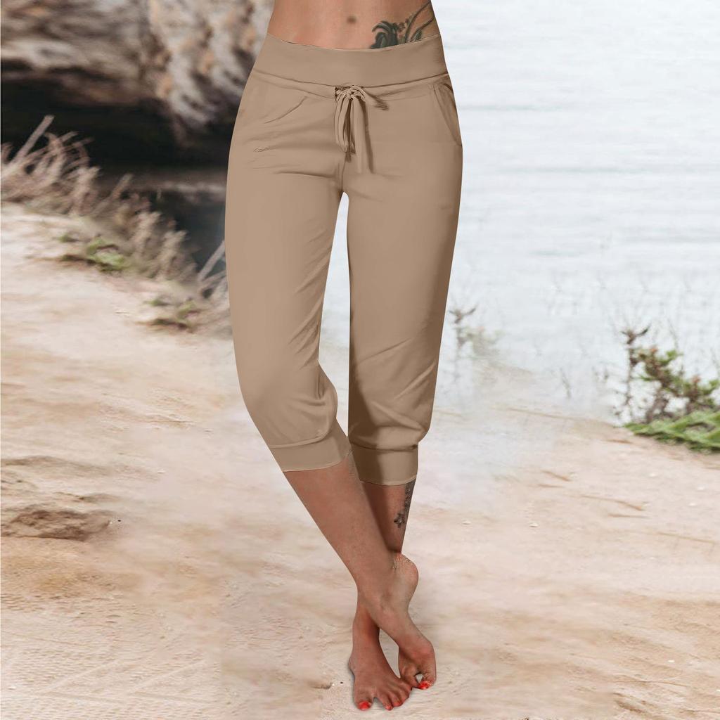 Брюки для женщин, укороченные шорты для женщин, летние новые повседневные эластичные модные повседневные брюки