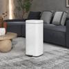 Trash Can 30L, Soft-Close Lid, Fingerprint-Proof, Foot Pedal, Metal/Plastic, 28x35x63.5 cm, White