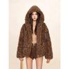 Fashionable Thick and Loose Sheepskin Coat Women's Hooded Mid-Length High-Grade Fur Coat