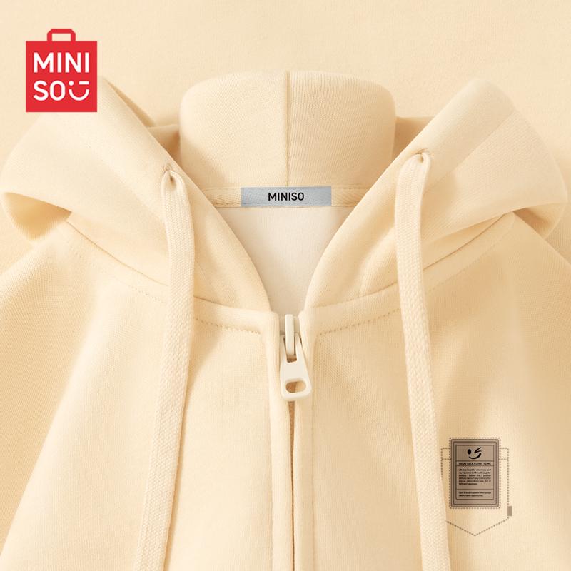 MINISO Men's Heavyweight Hooded Zip-Up Sweatshirt