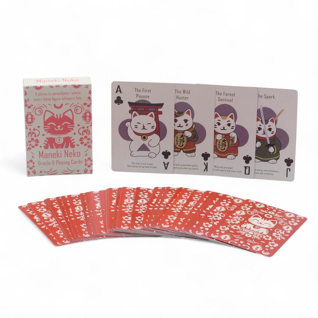 6x Fortune Cats Playing & Oracle Cards- Maneki Neko Deck