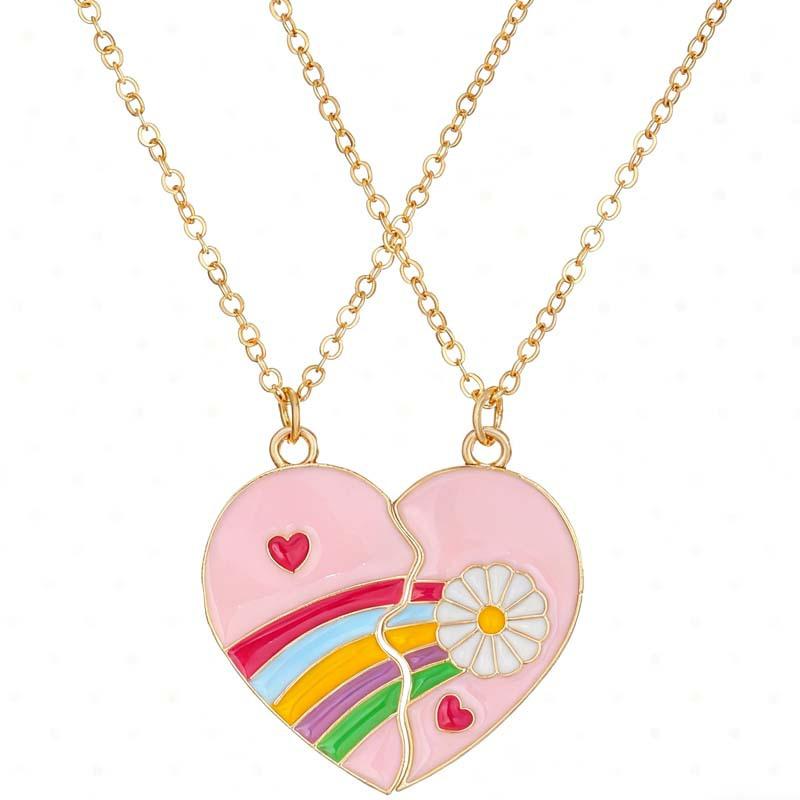 Модное ожерелье с подвеской «Лучшие друзья, мед, любовь, пара», цепочка, дроссель, «Разбитое сердце», BFF, хорошая дружба, ювелирное изделие, подарок