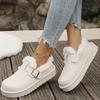 Winter New Women's Cotton Shoes Large Size Cotton Shoes One-pedal Flat-bottomed Casual Snow Boots