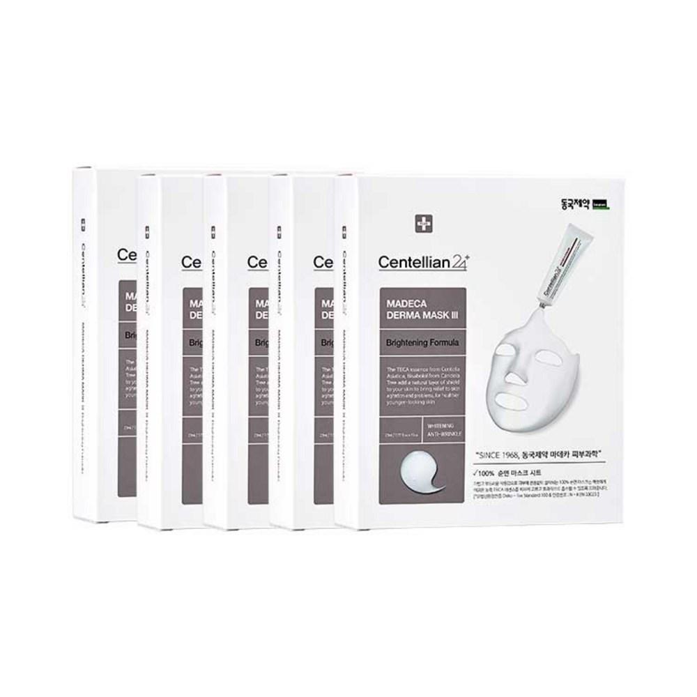 Centellian24 Derma Mask 3 Brightening Formula 100% Cotton Mask, 10 Pieces, 5 Pieces