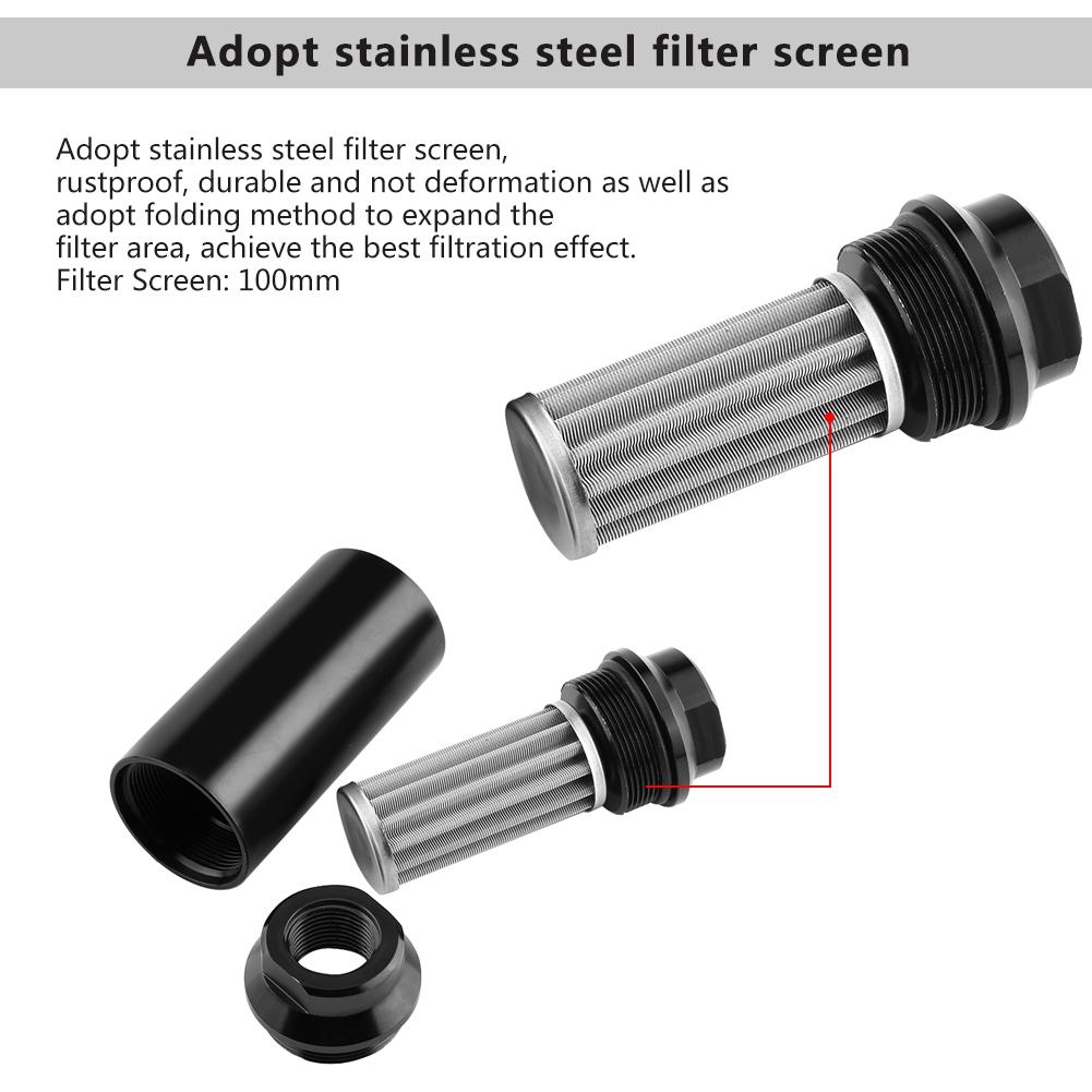Universal Aluminum 44mm Car Inline Oil Fuel Filter With AN6 AN8 Adapter Fittings Black