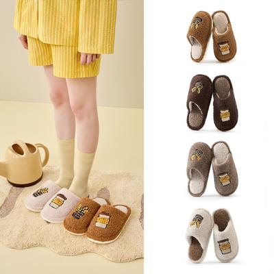 Плюшевая обувь с флисом для тепла и противоскользящие домашние хлопковые тапочки