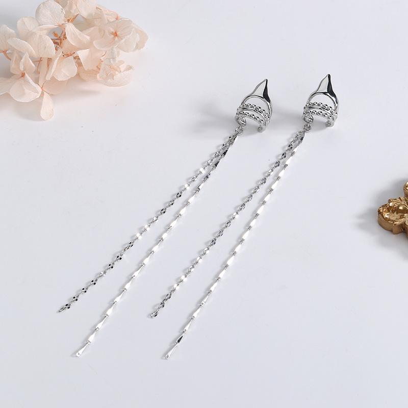 Элегантные кисточки эльфийские каффы для ушей: Без пирсинга, многослойный дизайн из бусин и цепочек