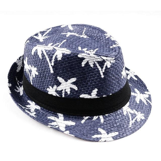 2017 hot sale Summer straw Sun hat kids Beach Sun hat Trilby panama Hat handwork for boy girl Children 4 colour