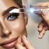 Светодиодные пинцеты со скошенным кончиком - Портативный удалитель волосков для бровей с прецизионной кромкой для профессионального макияжа и дорожного набора